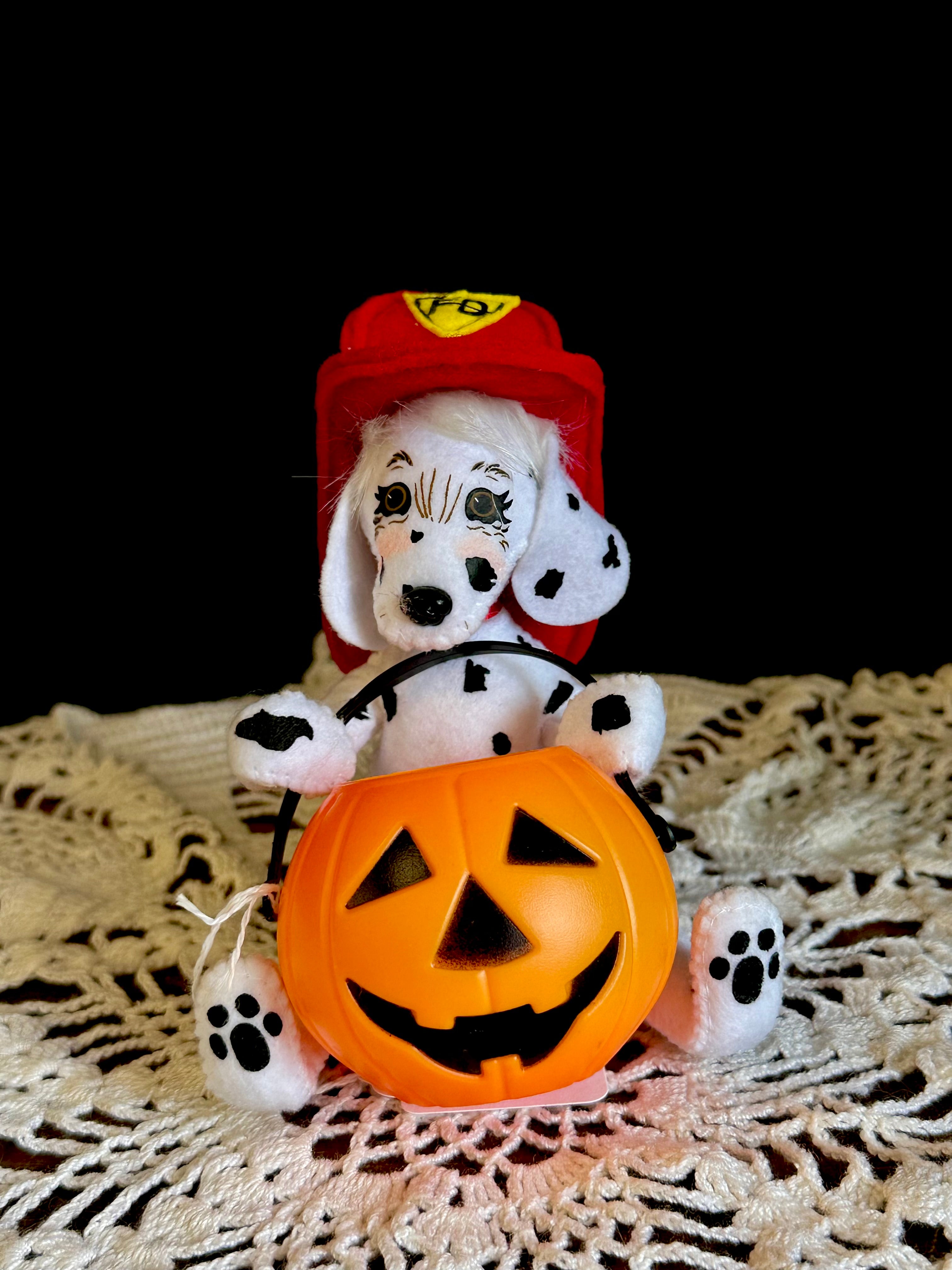 Dalmatian with Pumpkin Basket