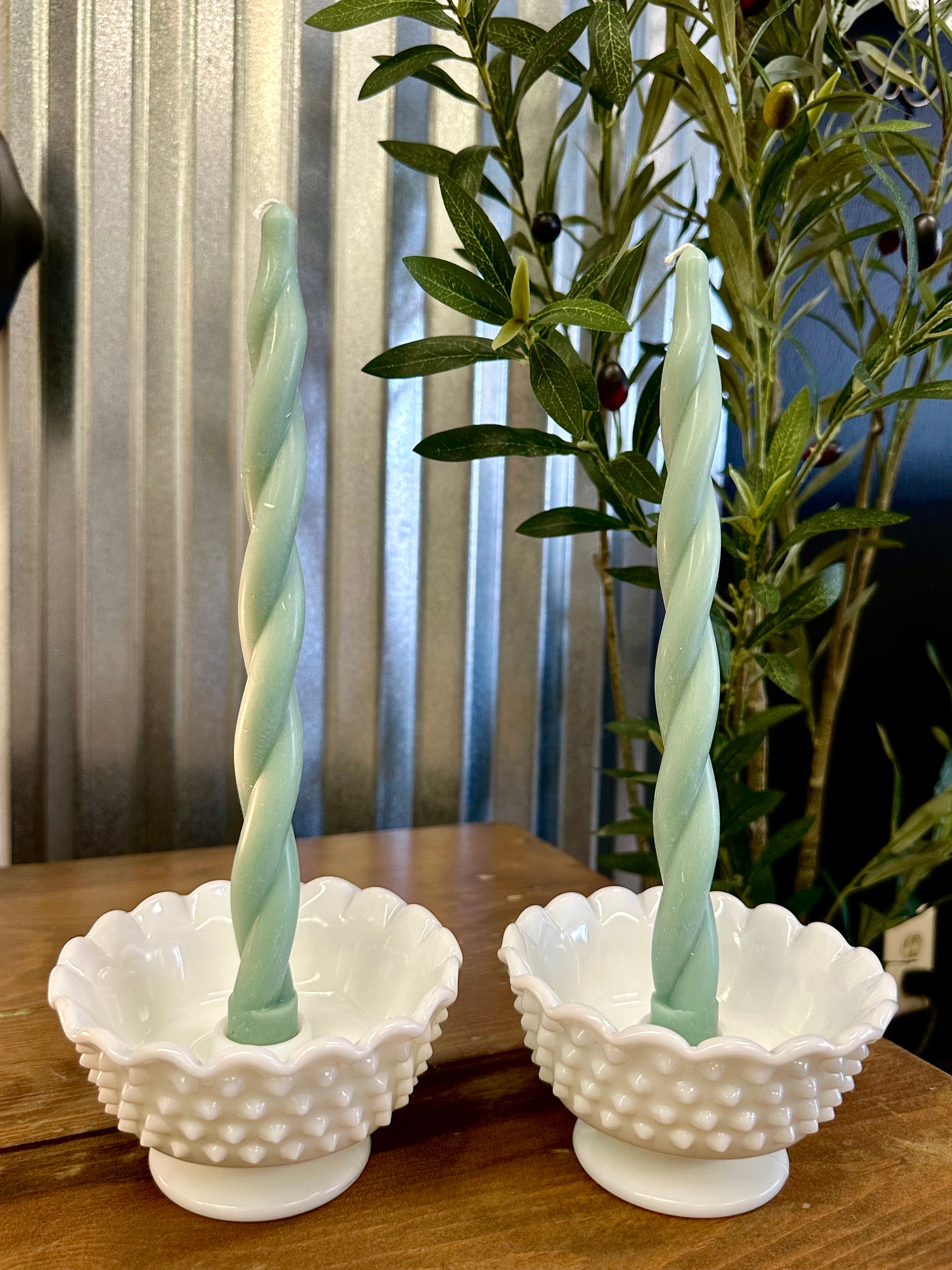 Milk Glass Candle Holders