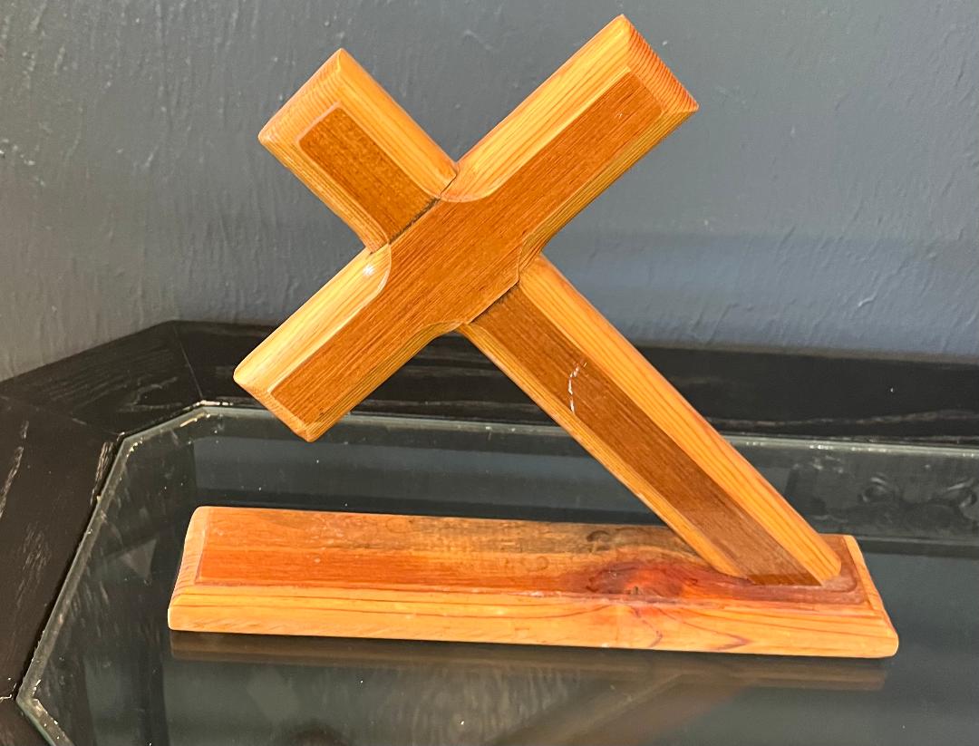 Handcrafted Wooden Leaning Cross